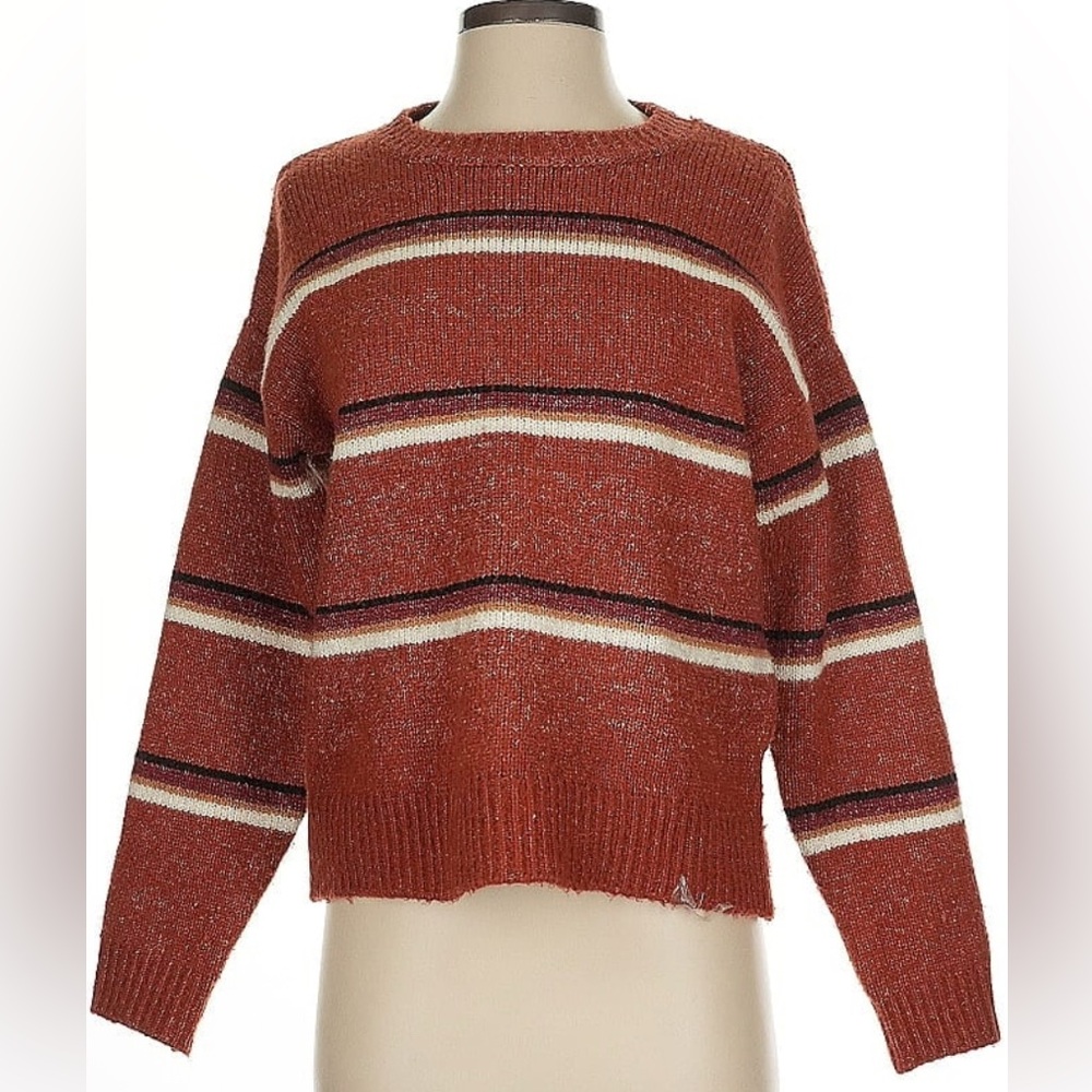 Others follow brand. Gently used Striped Rust Sweater. SZ large.